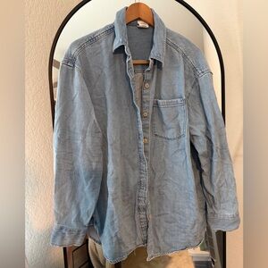 Aerie Casual Blue Shirt Jacket